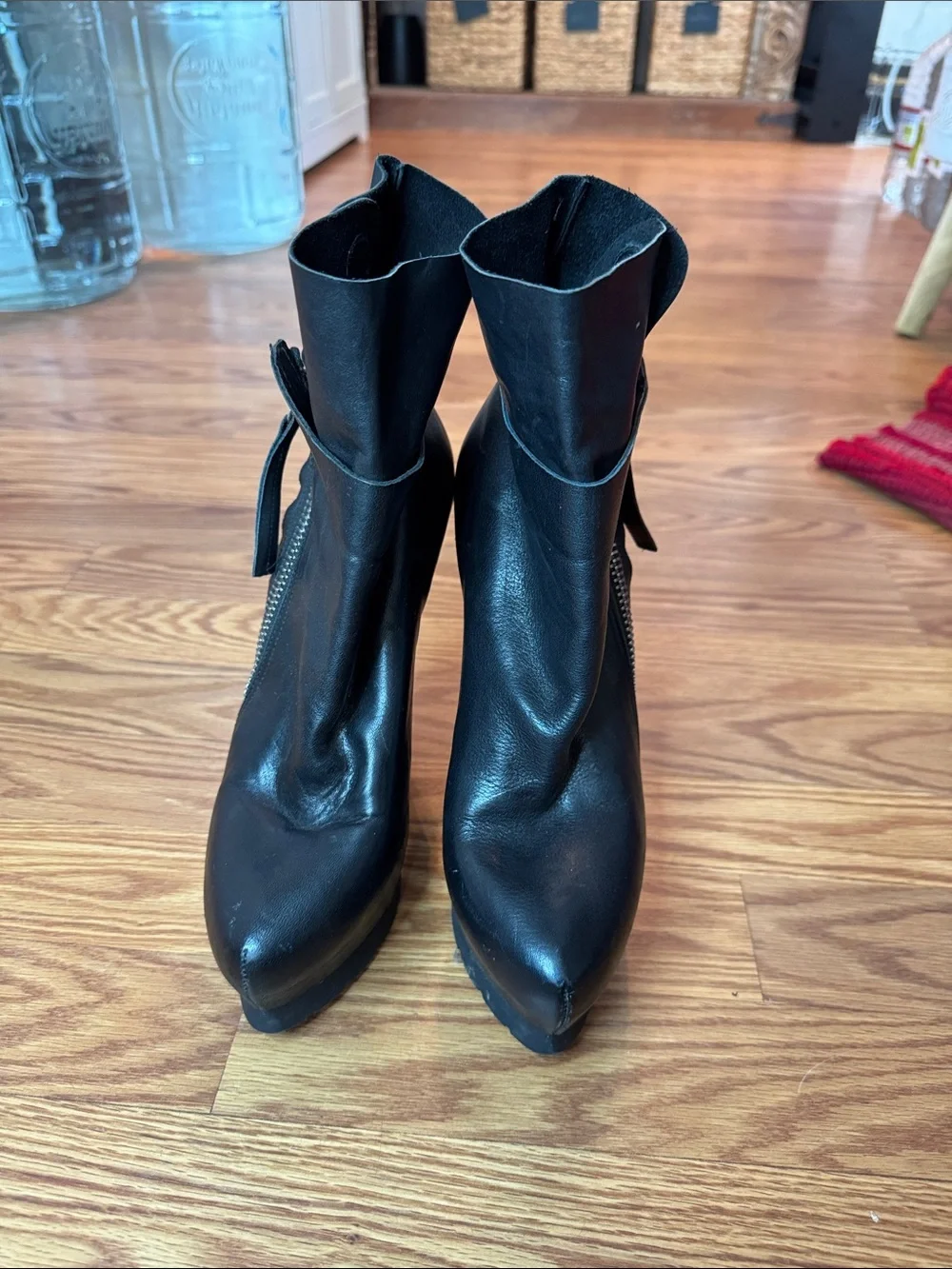 Women's platform goth vampire  Black Wedge Ankle Boot boots bootie couture